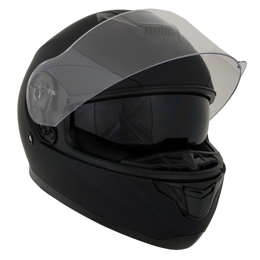 Milwaukee Helmets MPH9835DOT Sweeper Flat Black Advanced Motorcycle Full Face Helmet Biker w/ Drop Down Visor