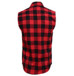 Milwaukee Leather MPM1649 Men’s Classic Black and Red Button-Down Flannel Cut Off Sleeveless Casual Shirt