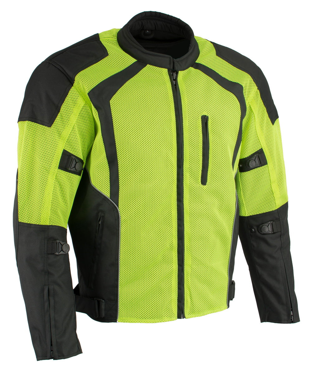 Milwaukee Leather MPM1793 Green High Vis Armored Mesh Motorcycle –  LeatherUp USA