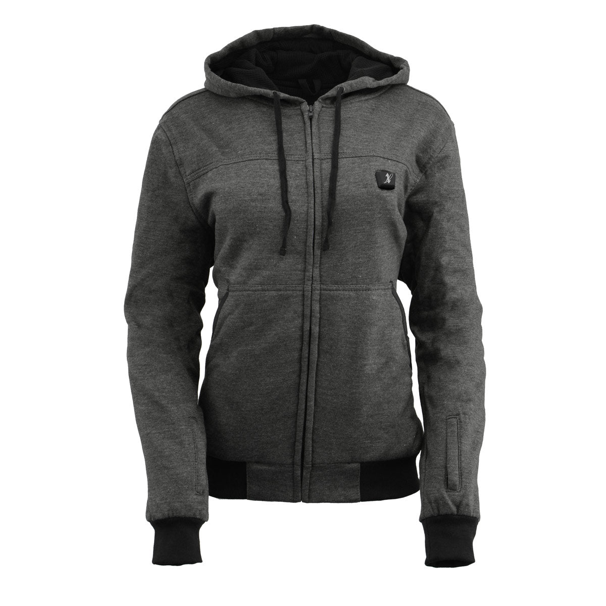 Nexgen Heat NXL2717DUAL Tech Women's Grey Heated Jacket Sweatshirt Hoodie for Winter Cold Weather