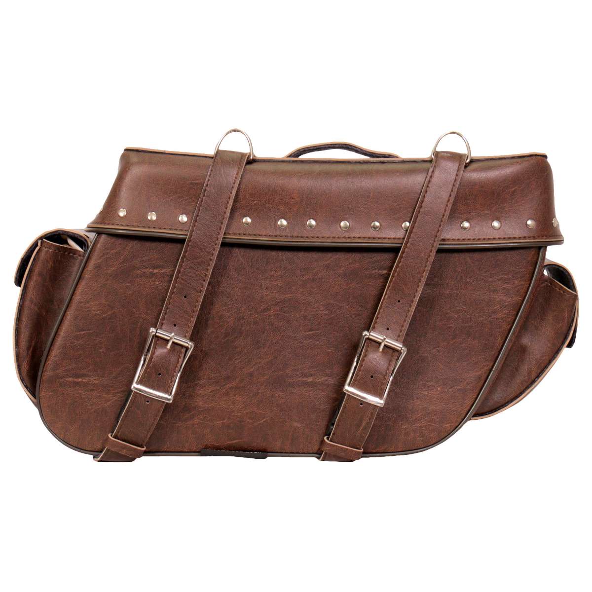 Hot Leathers SDA1006 Brown Motorcycle Saddlebags