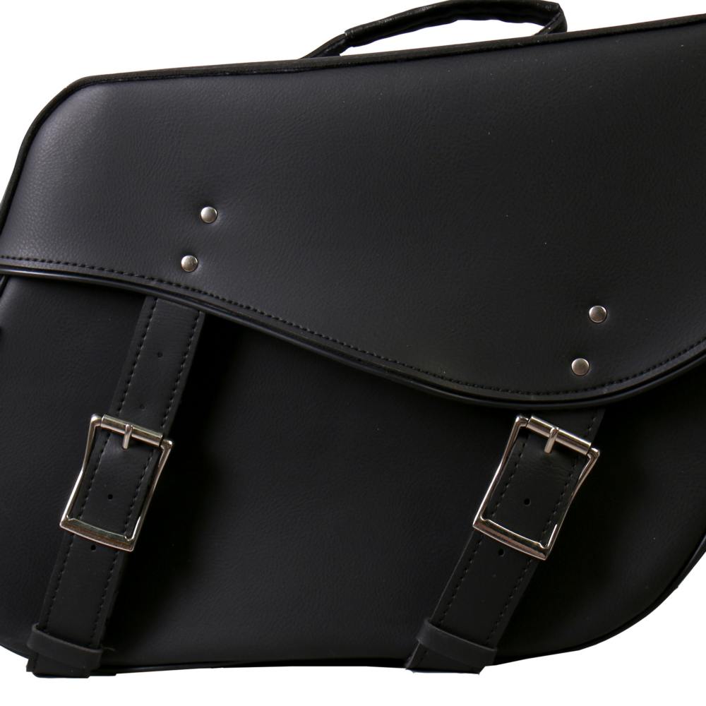 Hot Leathers SDB1006 Large Wide 2-Buckle PVC Saddlebags 15X12X7