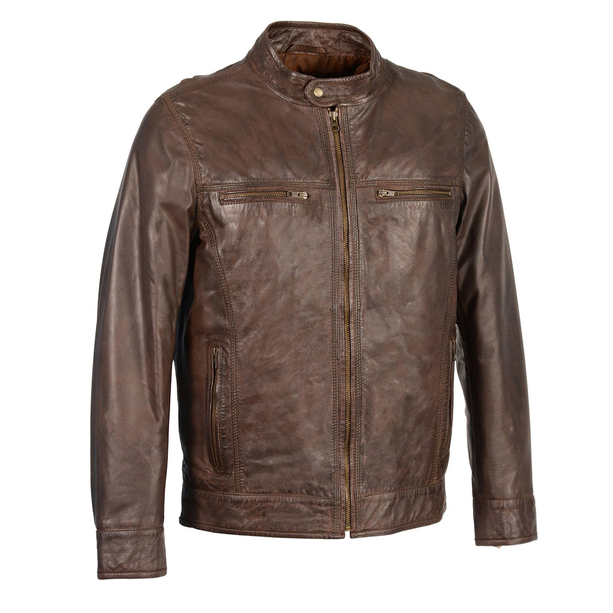Milwaukee Leather SFM1865 Men's Broken Brown Leather Jacket with