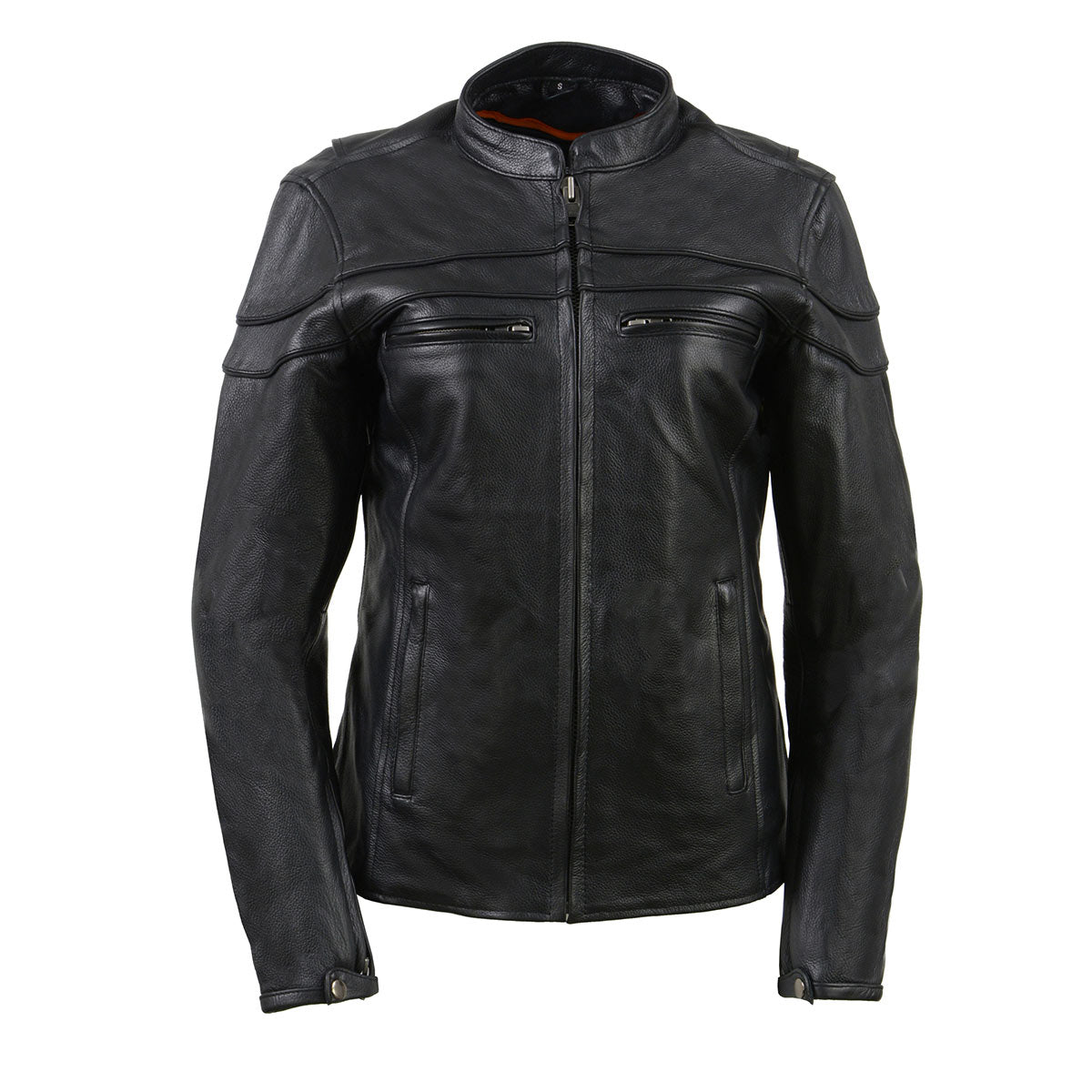 Milwaukee Leather SH8011 Women's Black Leather Sporty Scooter Crossover Biker Jacket