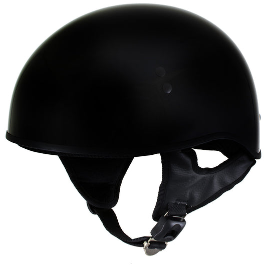 Hot Leathers HLD1002 Gloss Black Motorcycle DOT Approved Skull Cap Half Half Helmet Biker