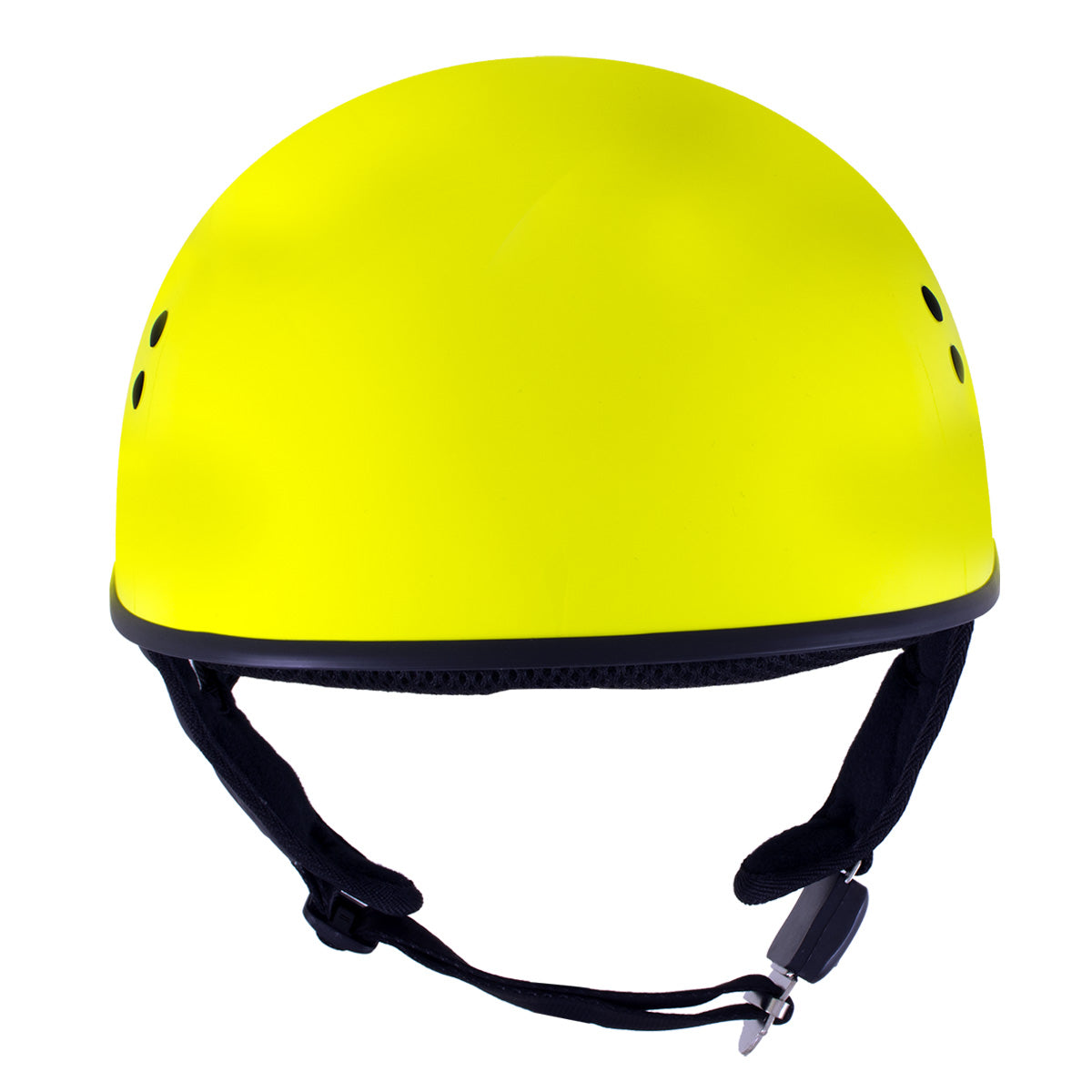 Milwaukee Helmets T68 'The O.G.' Hi-Vis Neon Yellow Motorcycle DOT Approved Skull Cap Half Helmet for Men and Women Biker
