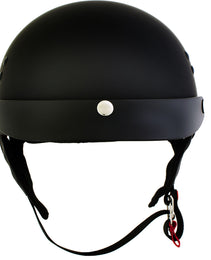 Hot Leathers HLT70 'Stealth' Flat Matte Black Motorcycle DOT Skull Cap Classic Half Helmet
