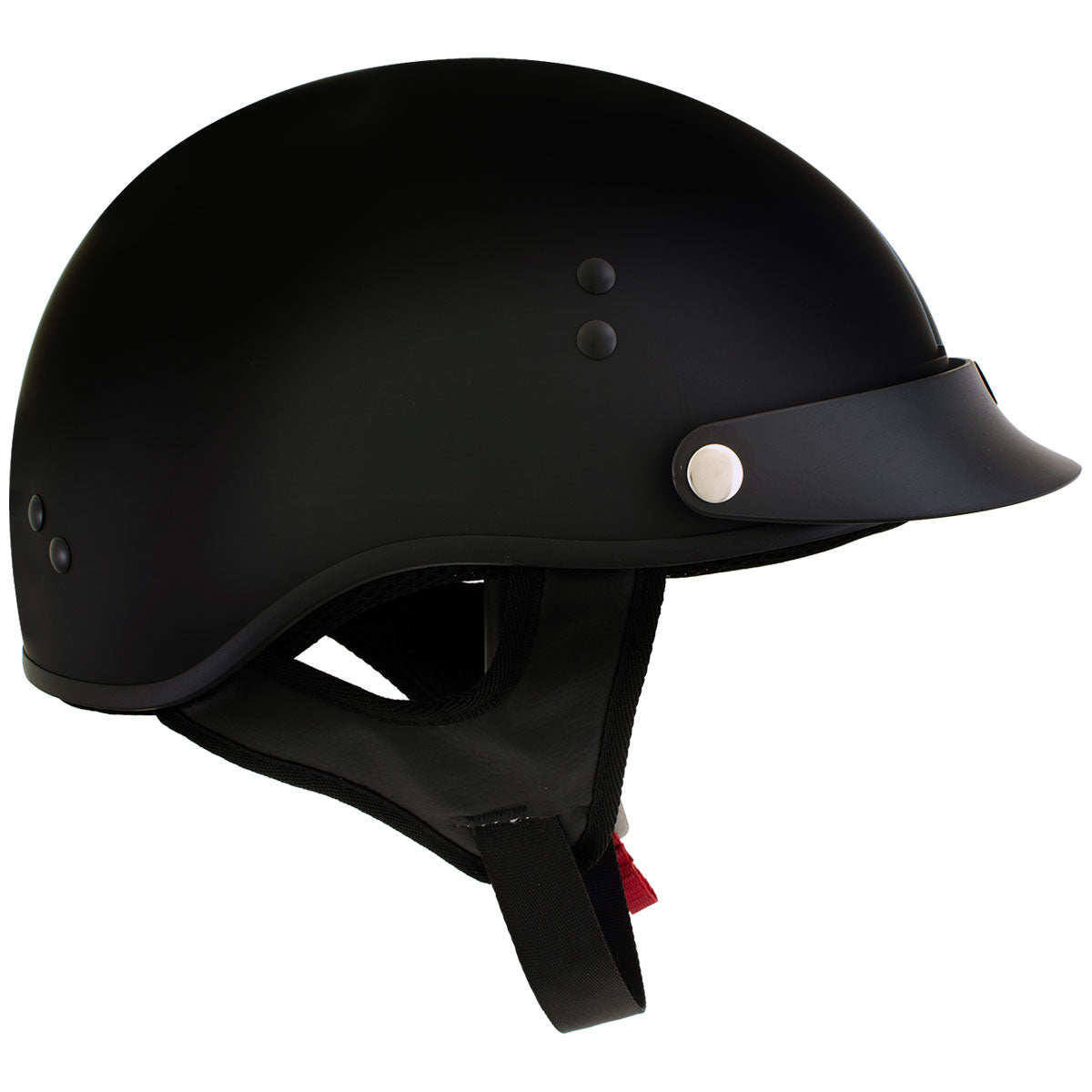 Hot Leathers HLT70 'Stealth' Flat Matte Black Motorcycle DOT Skull Cap Classic Half Helmet