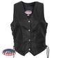 Hot Leathers VSL5001 USA Made Women's Black Braided Leather Vest