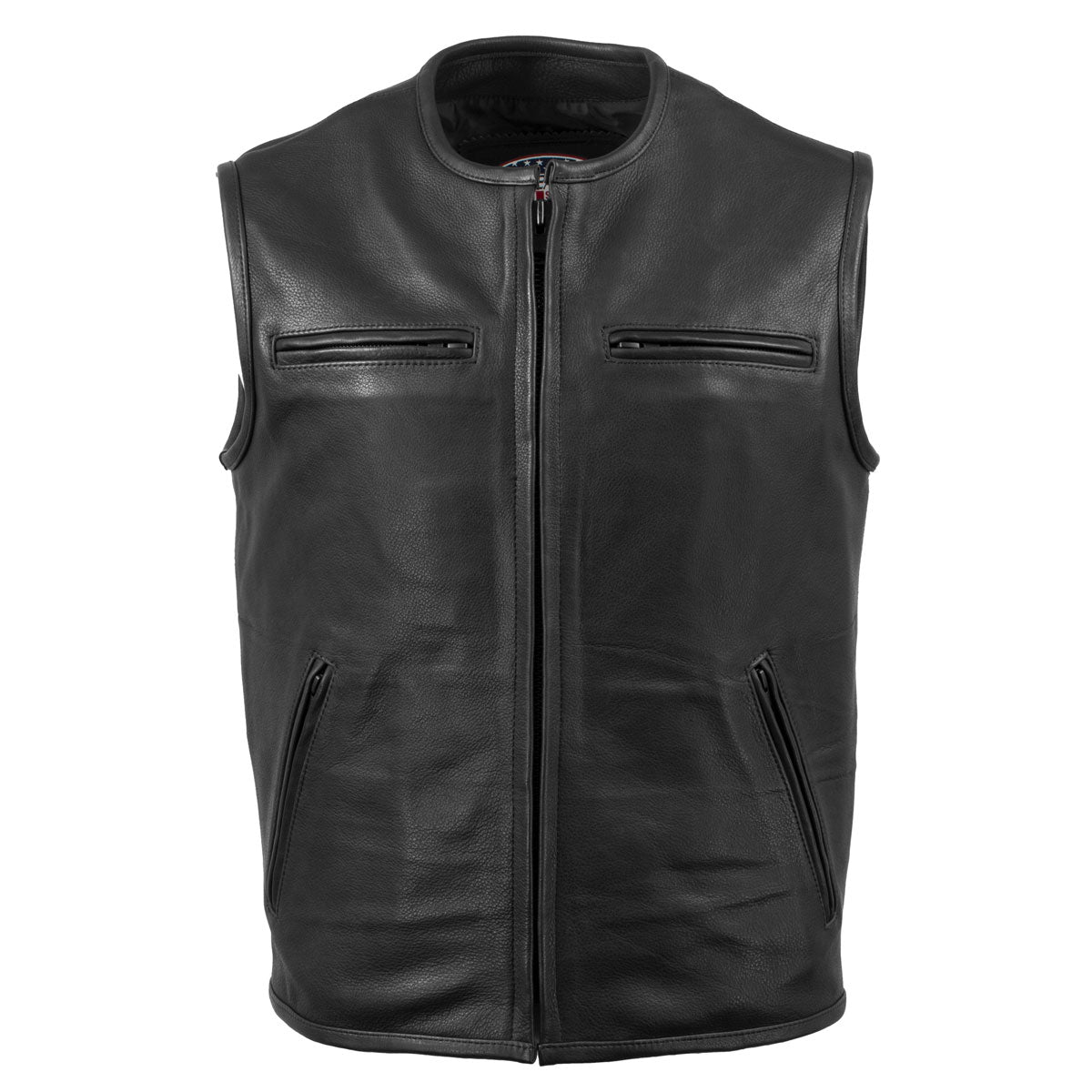 Milwaukee Leather USA MADE MLVSM5001 Men's Black Steerhide Premium Leather Motorcycle Club Style Vest