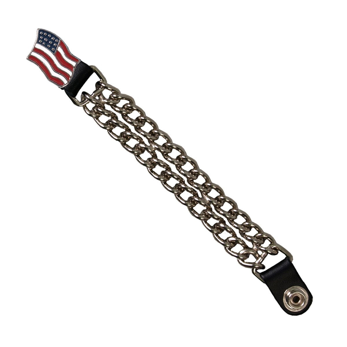 Hot Leathers VCX1010 American Flag Chain Vest Extender