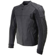 Xelement XS11013 Men's 'Hair Pin' Flat Matte Black Premium Leather Protective Motorcycle Racing Style Biker Jacket w/ CE Armor
