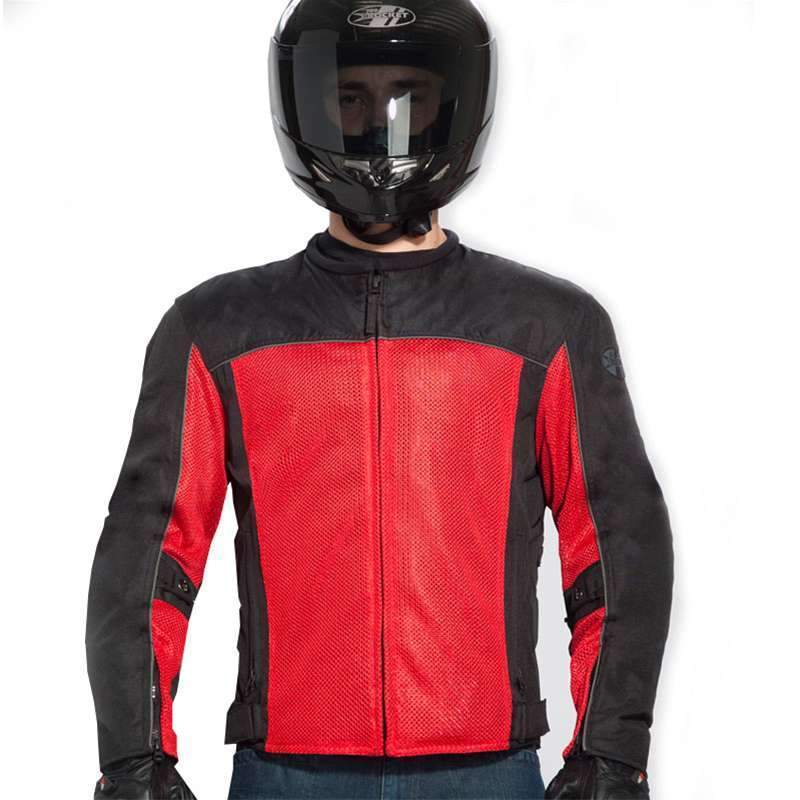 Joe Rocket 'Velocity' Mens Black And Red Mesh Motorcycle Jacket