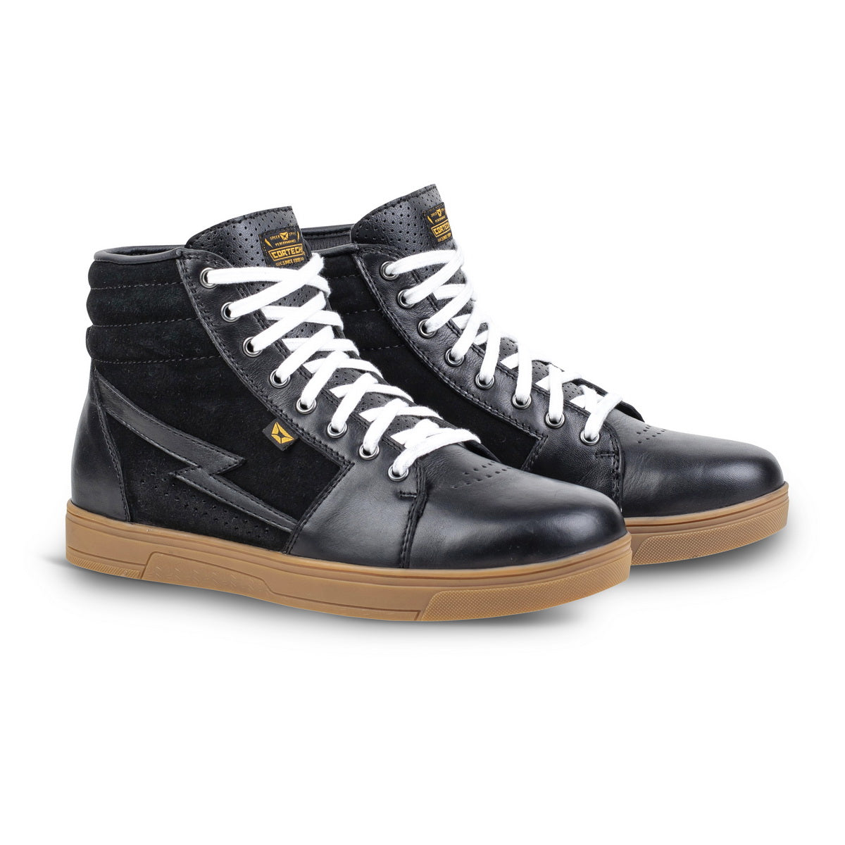 Cortech ‘The Slayer’ Mens Black and Gum Casual Street Style Suede with Leather High-Top Riding Shoe