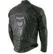 Xelement B7366 Men's 'Executioner' Black Leather Racer Jacket with X-Armor Protection