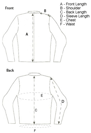 Lucky Leather 418 Cow Ladies Jacket Size Chart