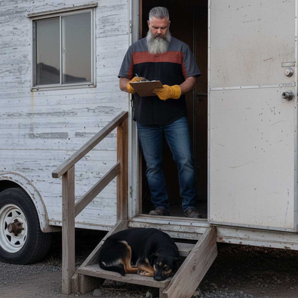 MMCC Men's Pit Stop Mechanic Button Up Shop Shirt, Reflective Strip, 2-Chest Pockets - Black-Orange-Grey - MMC16010