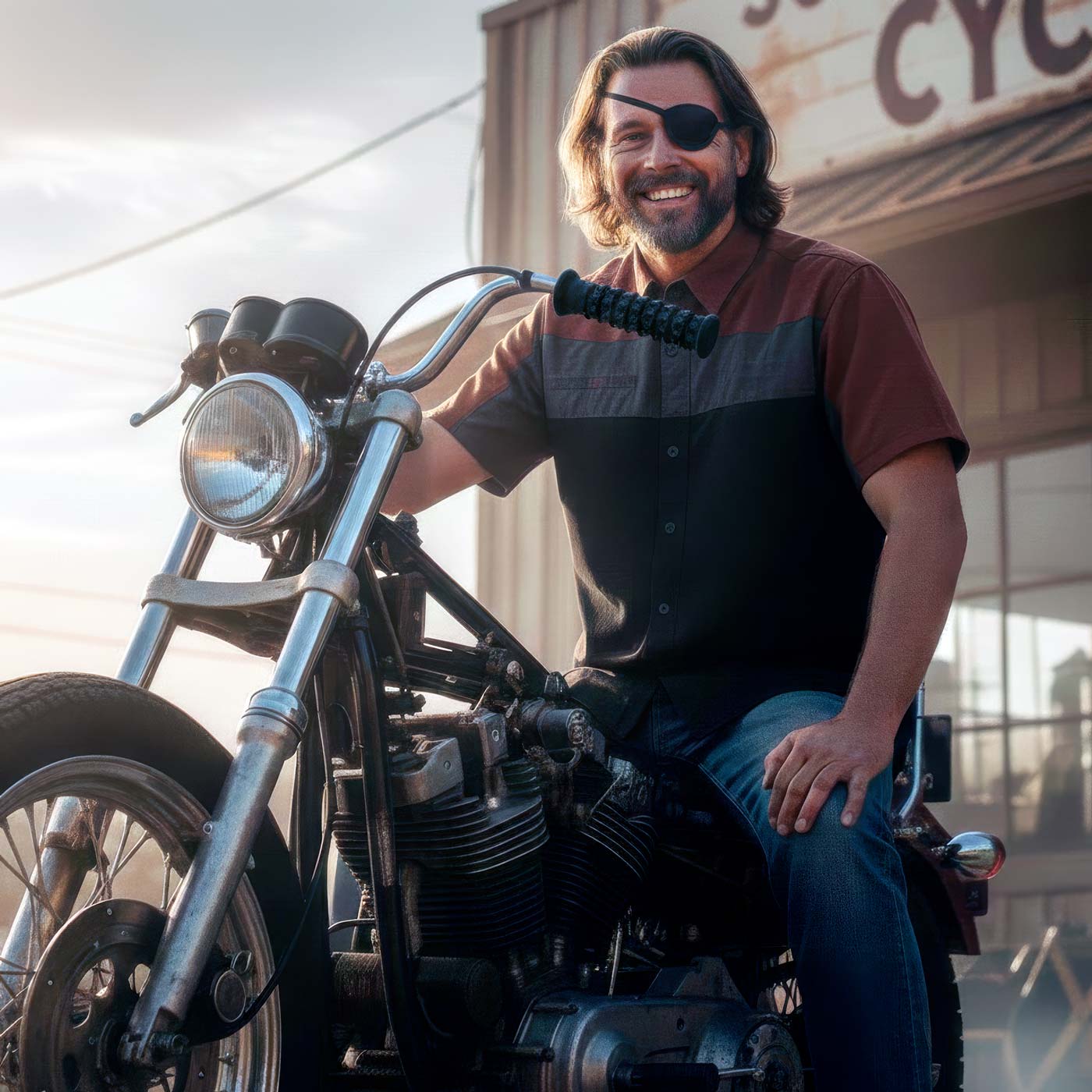 MMCC Men's Pit Stop Mechanic Button Up Shop Shirt, Reflective Strip, 2-Chest Pockets - Black-Grey-Orange - MMC16009