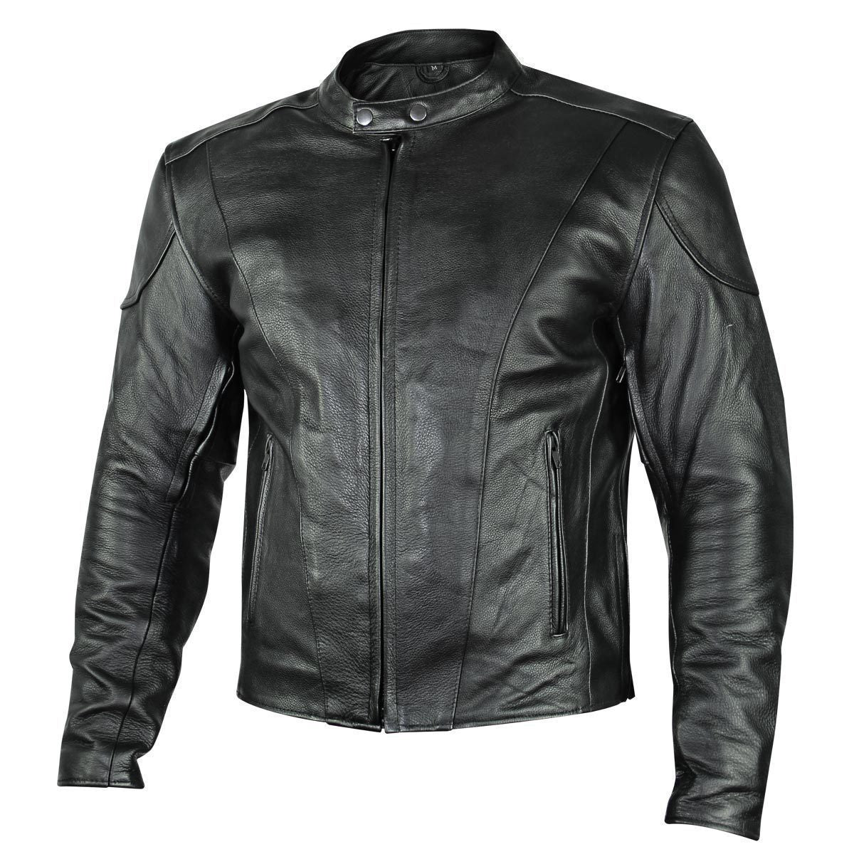 Milwaukee Leather LKM17003  Men's Premium Black Leather Motorcycle Riders Jacket with CE Armor Protecion