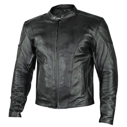 Milwaukee Leather LKM17003  Men's Premium Black Leather Motorcycle Riders Jacket with CE Armor Protecion