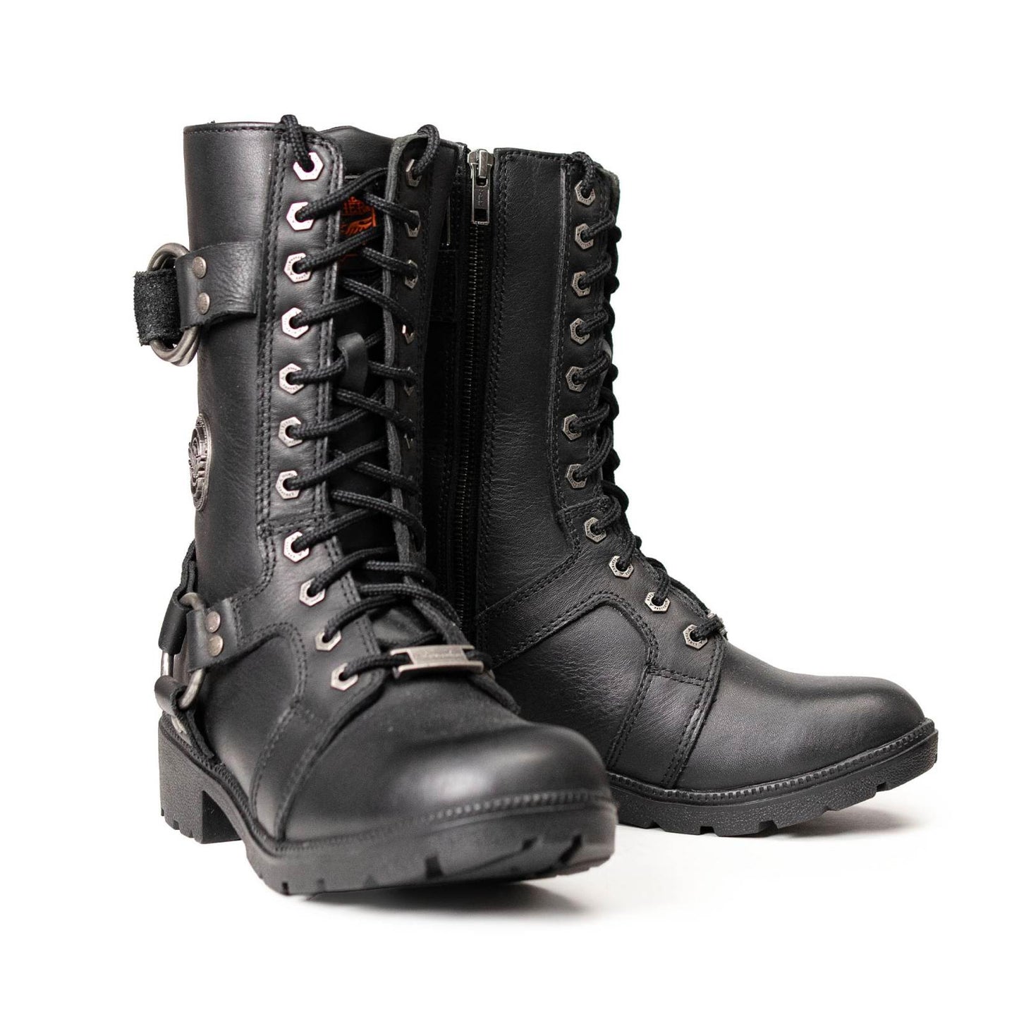 Milwaukee Leather Women’s Waterproof Leather Ring Strap Lace-To-Toe Riding Boots – Zipper Lock Design - MBL9391