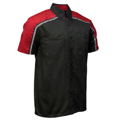 Milwaukee Motorcycle Clothing Co. MDM11606 Men's Black and Red Button Up Mechanic Shirt w/ Reflective Stripe