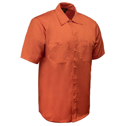 Milwaukee Leather MDM11686 Men’s OrangeButton-Up Heavy-Duty Work Shirt - Classic Mechanic Shirt w/ Pockets