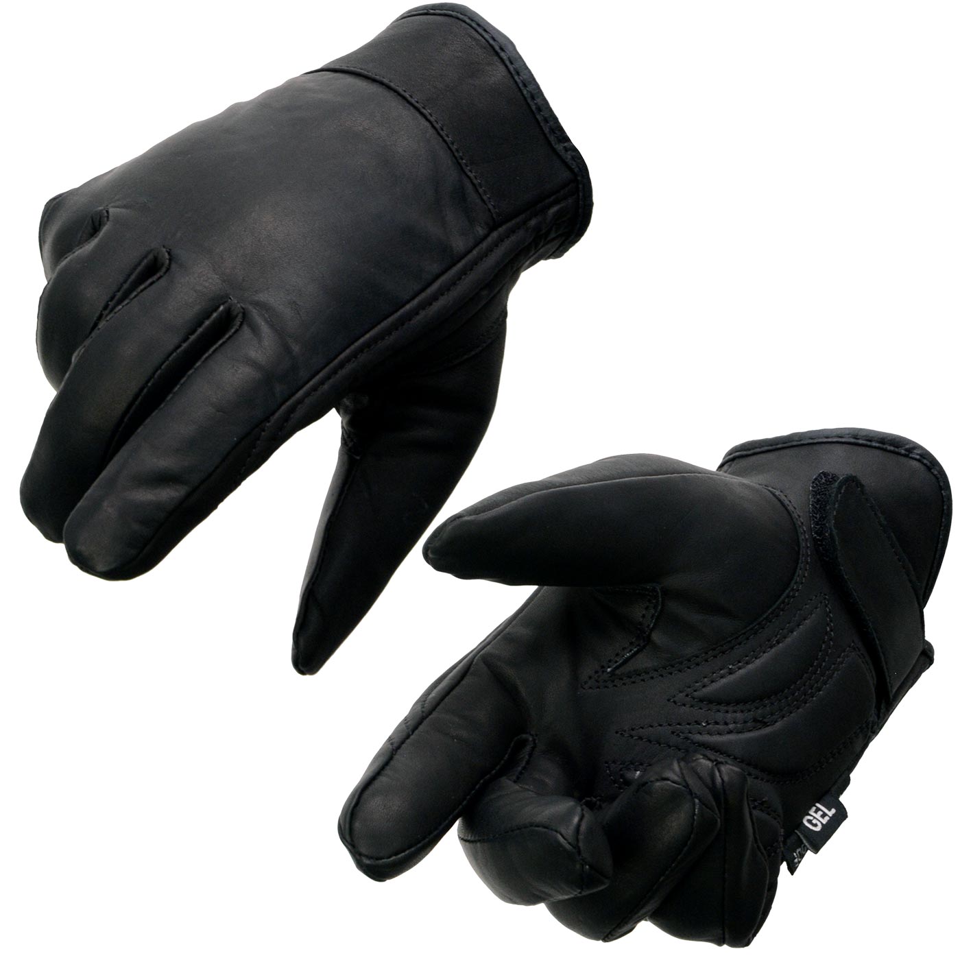 Milwaukee Leather MG7522 Men’s Black Leather Waterproof Cruiser Glove with Gel Palm