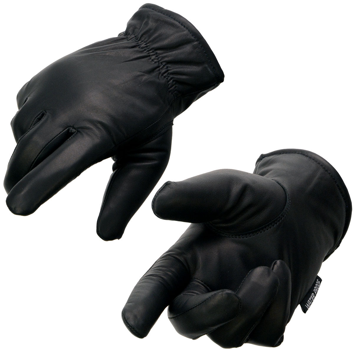 Milwaukee Leather MG7523 Men’s Black Leather Waterproof Cruiser Glove with Gel Palm