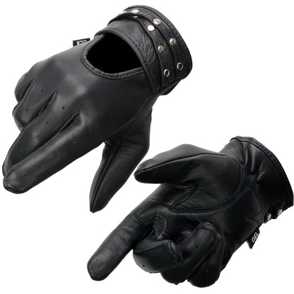 Milwaukee Leather MG7765 Women's Black Leather Driving Gloves with Gel Palms