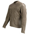 Milwaukee Leather MLM1503 Men's Distressed Brown ‘Racer’ Motorcycle Vented Leather Rider Jacket
