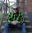 Milwaukee Leather MNG11656 Men's Flannel Plaid Black and Neon-Green Long Sleeve Cotton Button Down Shirt