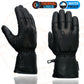 Milwaukee Leather Men's Black Gauntlet Motorcycle Gloves-Black Soft Leather Waterproof Cinch Wrist Closure-SH293