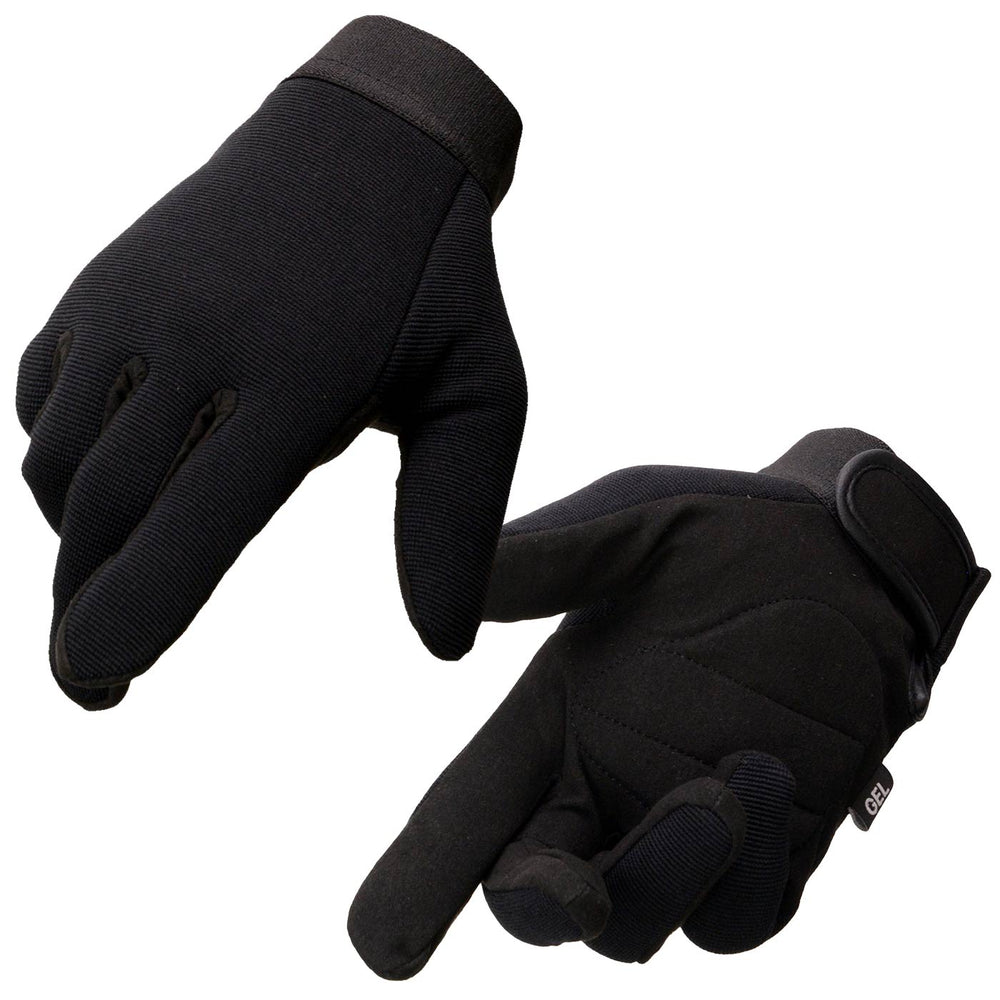 Milwaukee Leather SH44612 Men's Black Textile Mesh Gel Palm Motorcycle Mechanics Gloves w/ Amara Cloth Bottom