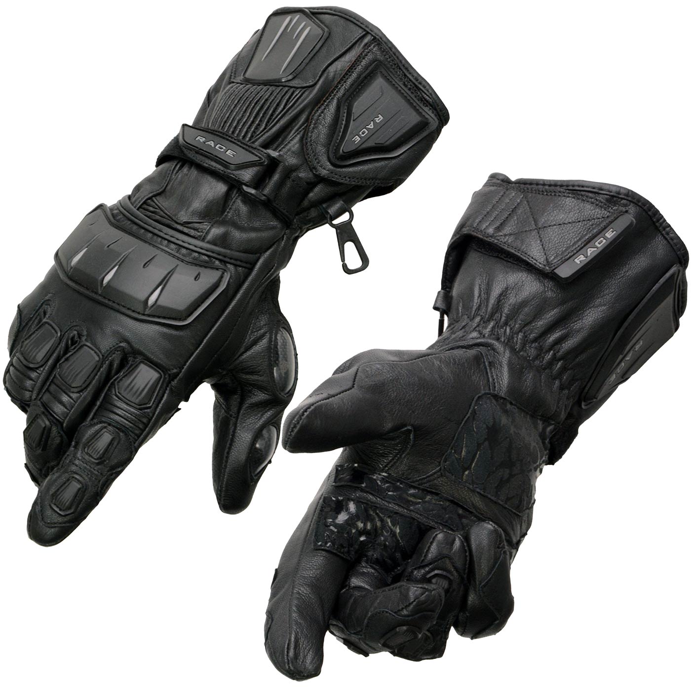Milwaukee Leather SH717 Men's Black Gauntlet Protective Leather Gloves