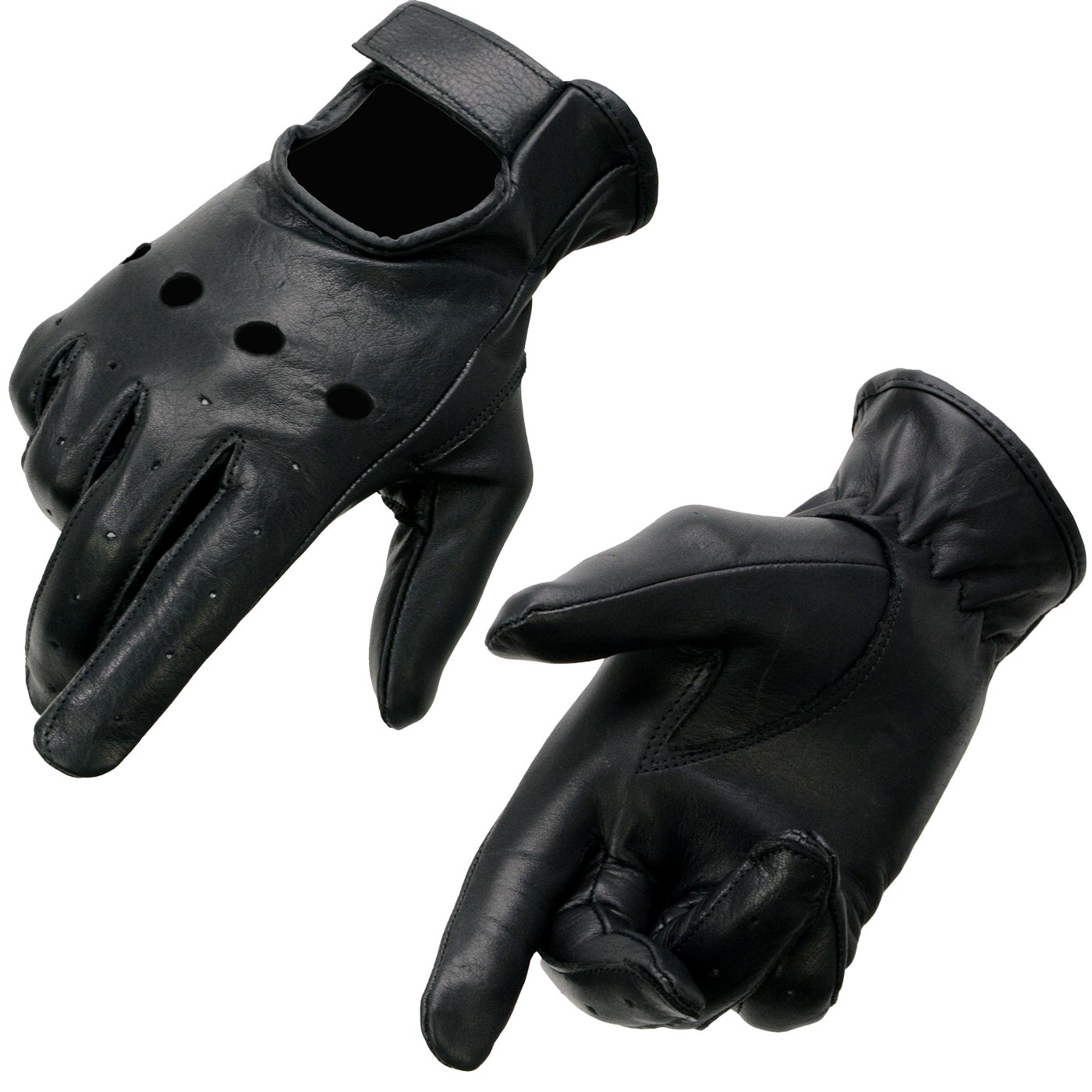 Milwaukee Leather SH721 Women's Black Leather Unlined Classic Driving Gloves