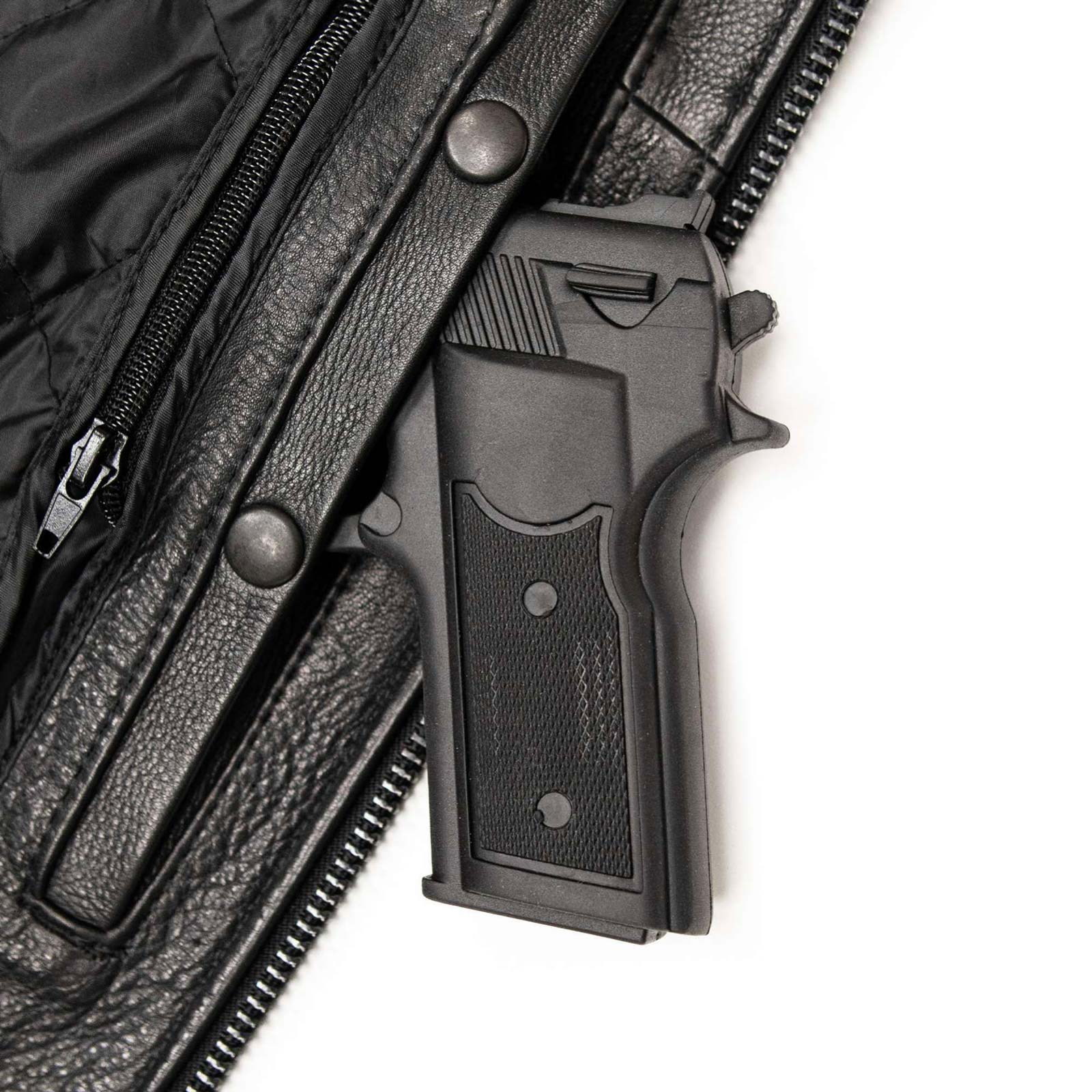 Milwaukee Leather USA MADE MLJKM5003 Men's Black Echo Premium Leather Motorcycle Jacket with Reflective Piping