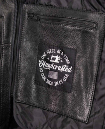 Milwaukee Leather USA MADE MLJKM5003 Men's Black Echo Premium Leather Motorcycle Jacket with Reflective Piping