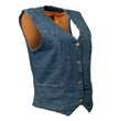Milwaukee Leather MDL4000 Women's Blue Denim Snap Button Closure Motorcycle Rider Vest