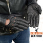 Milwaukee Leather SH868 Men's Open Knuckle USA Deerskin Black Perforated Leather Motorcycle Riders Gloves