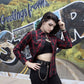 Hot Leathers FLL3009 Ladies Black and Red Flannel Long Sleeve Shirt