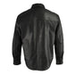 Milwaukee Leather LKM1601 Men's Black Lightweight Snap Front Casual Biker Leather Shirt