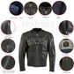 Milwaukee Leather LKM17010 Men's Reaper Premium Matte Black Leather Motorcycle Biker Riders Jacket