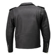 Milwaukee Leather LKM1702 Men's Vintage Flat Black Motorcycle Biker Leather Jacket w/ CE Armor Protection