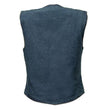 Milwaukee Leather MDL4000 Women's Blue Plain Side 4 Snap Front Denim Vest