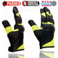 Milwaukee Leather MG7740 Women's Padded Black Leather and Neon Green Mesh Racing Motorcycle Rider Gloves