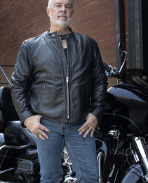 Milwaukee Leather USA MADE MLJKM5006 Men's Black Rumble Premium Leather Motorcycle Jacket