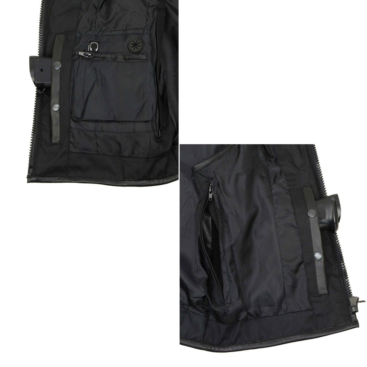Milwaukee Leather MLL4501 Women's Tactical Swat Style Rider Leather Vest w/ Single Panel Back for Club Patches