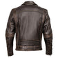Milwaukee Motorcycle Clothing Co. Men's Unforgiven MC Style Vintage Brown Leather Jacket w/ Lapel Collar MMC10005