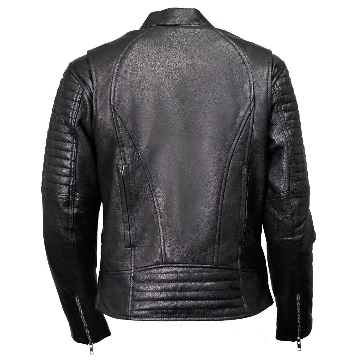 Milwaukee Motorcycle Clothing Co. Women's Foxy Scooter Style Black Premium Leather Jacket w/ Mandarin Collar MMC20000